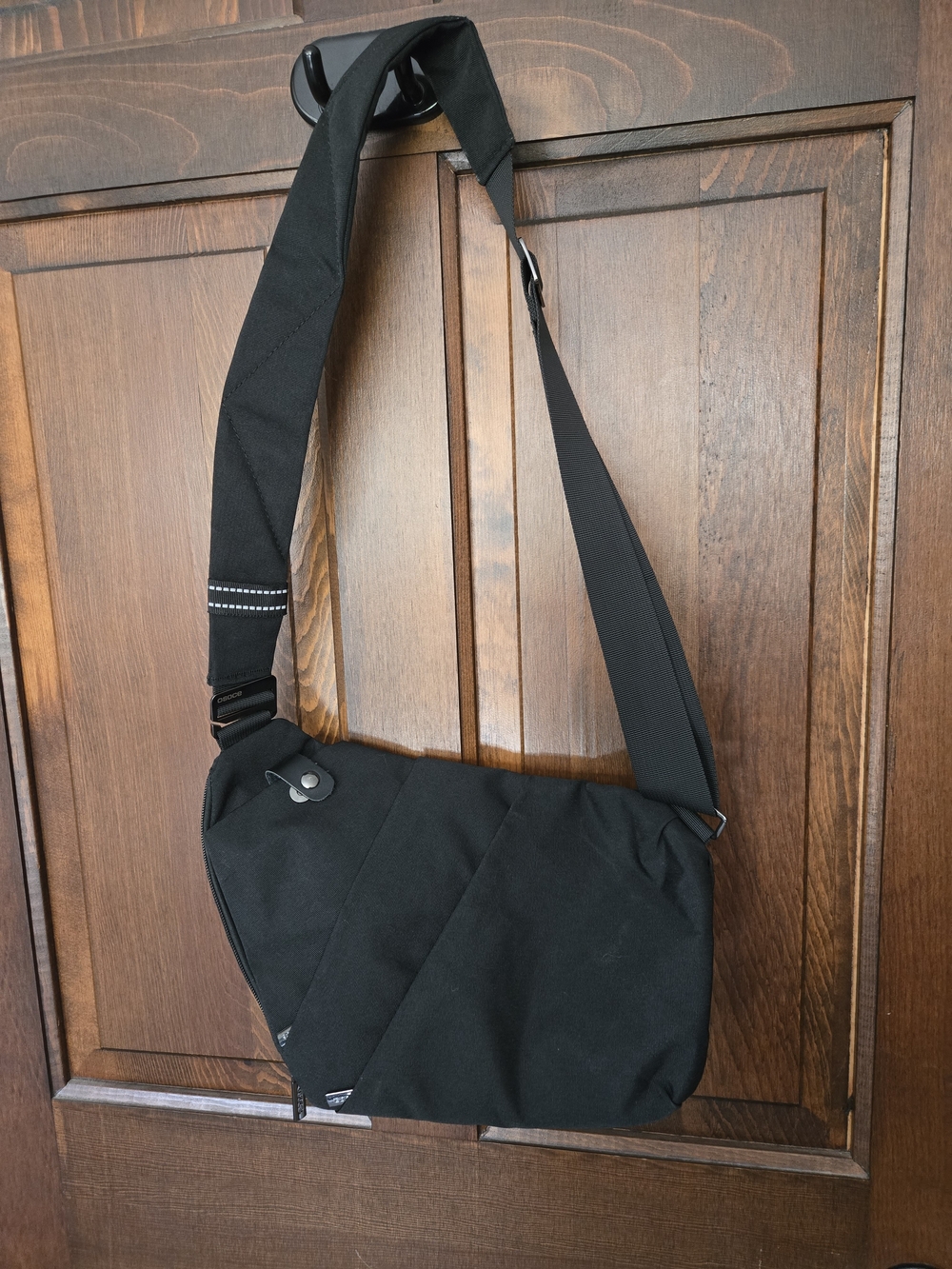 Men's Black Messenger Sling Bag with Adjustable Strap